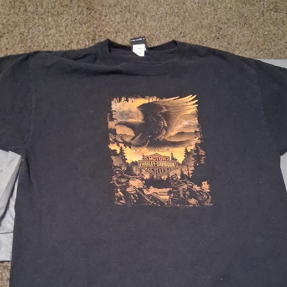 Harley-Davidson Black Short Sleeve Tee with Eagle Graphic